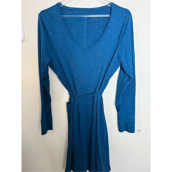 Horny Toad Dresses & Skirts - Horny Toad Marley Dress Organic Cotton Tencel Tie Waist Belt Teal Womens Large